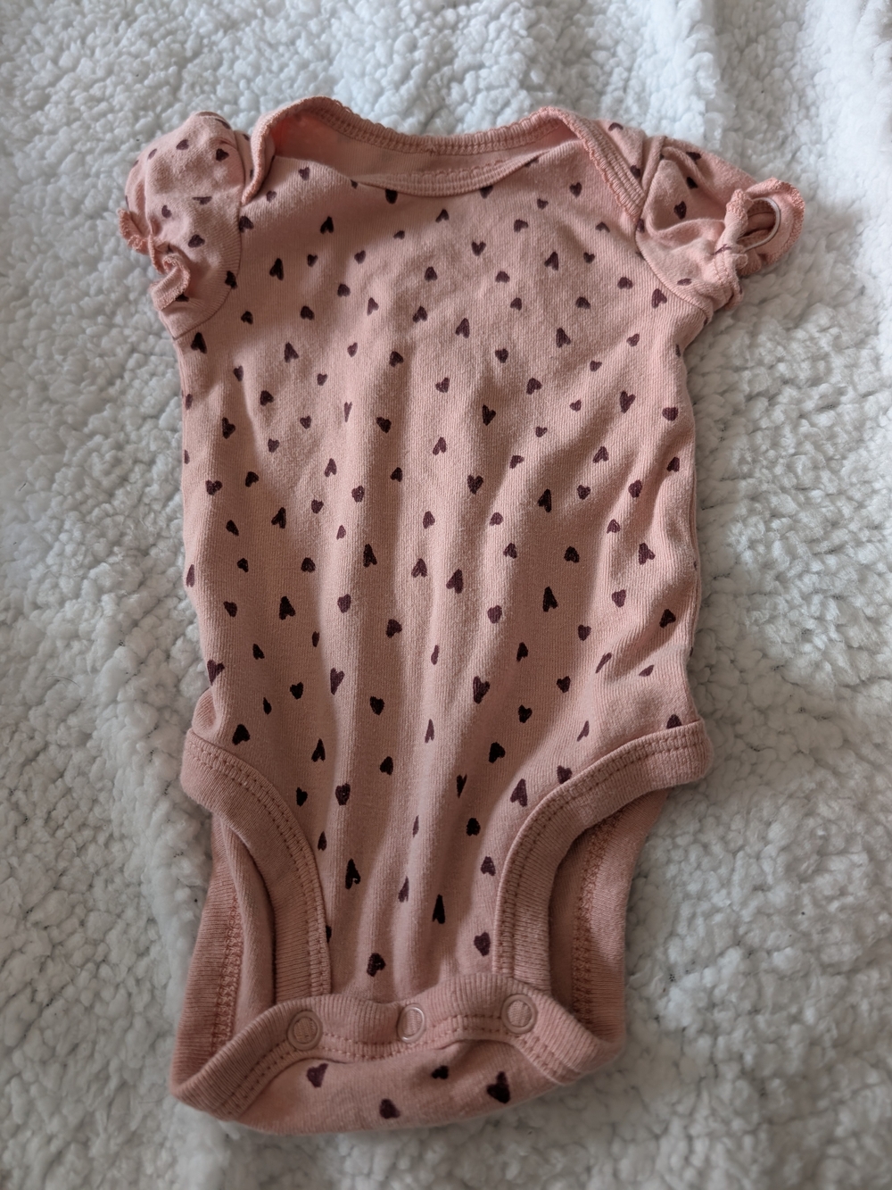 Pink Heart Print Baby One-Piece Bodysuit